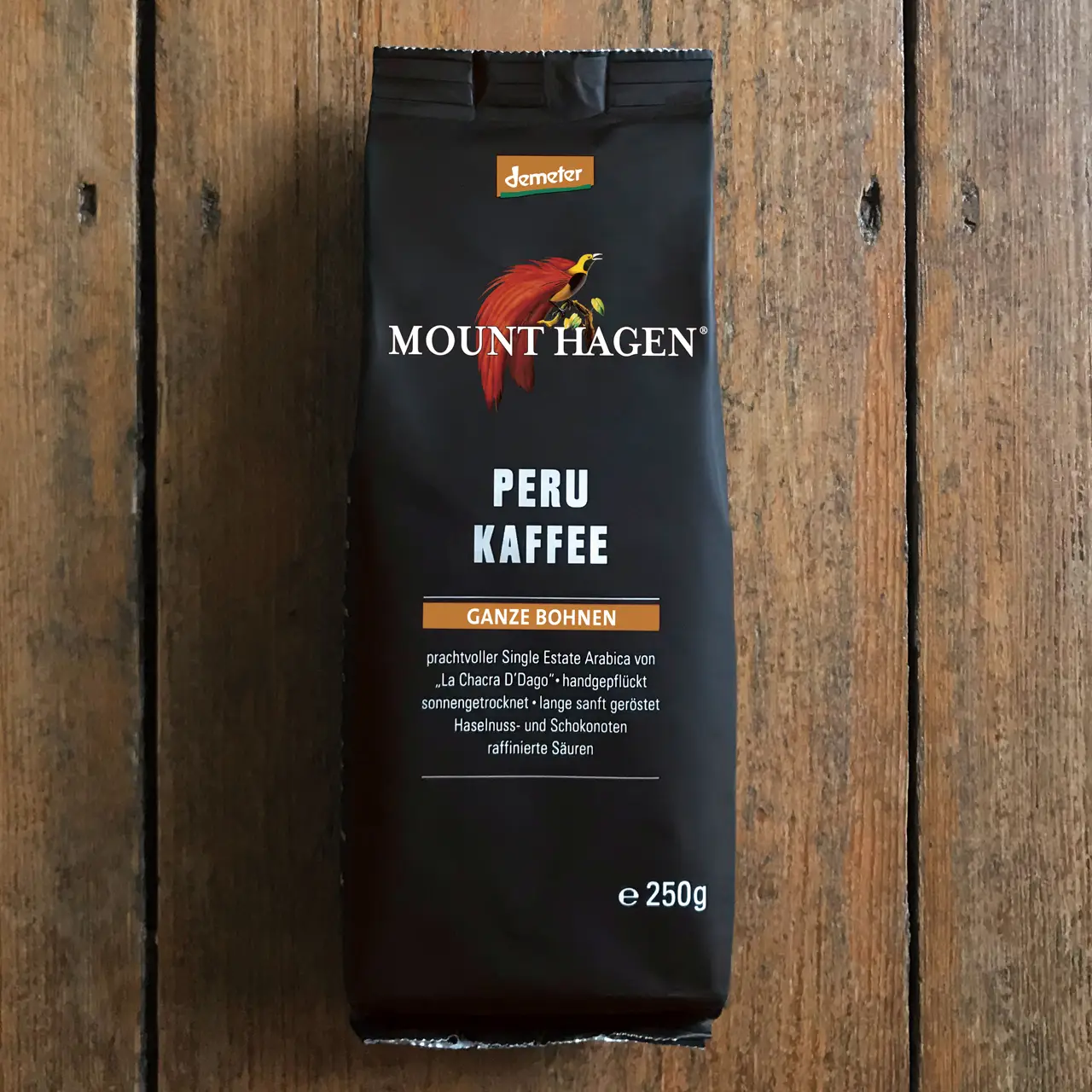 Peru kahvi 250 g pavut kahvipaketti, peru kahvi, paahdettu kahvi, kahvi, kahvipavut, pavut, papukahvi, demeter